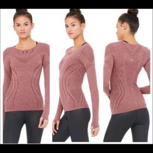 Alo yoga S/L mesh long sleeve top. Never been worn. Fits like a medium.